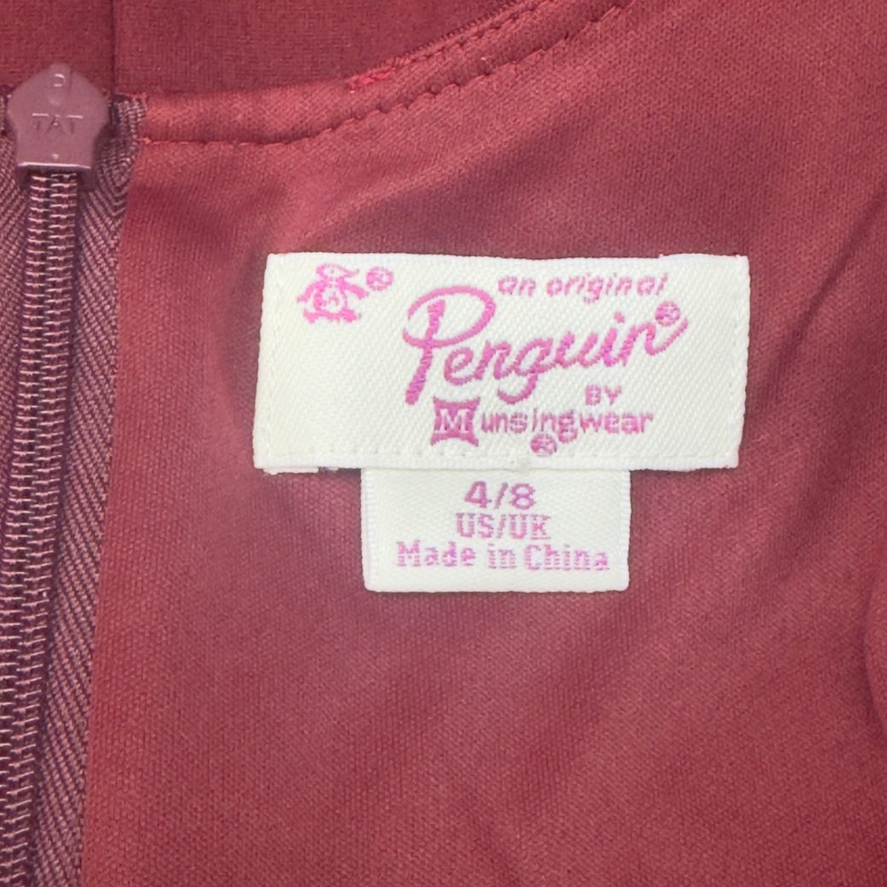 Original Penguin Womens Burgundy Fit & Flare Dress Sleeveless‎ Size 4 - Picture 6 of 9